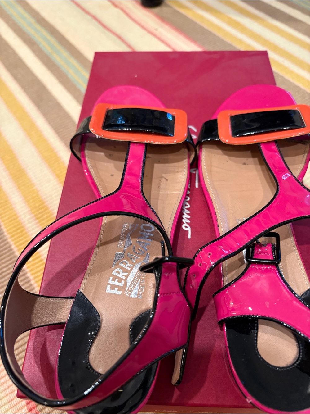 Ferragamo Pristina Sandals 7 1/2 B - Picture 5 of 8